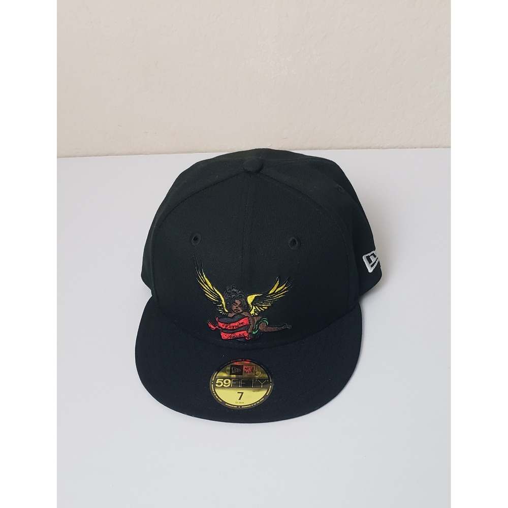 Denim Tears New Era 59FIFTY Fitted Hat Black Angel Embroidery 7 Designer Urban